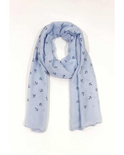 Foulard ancre bleu ciel