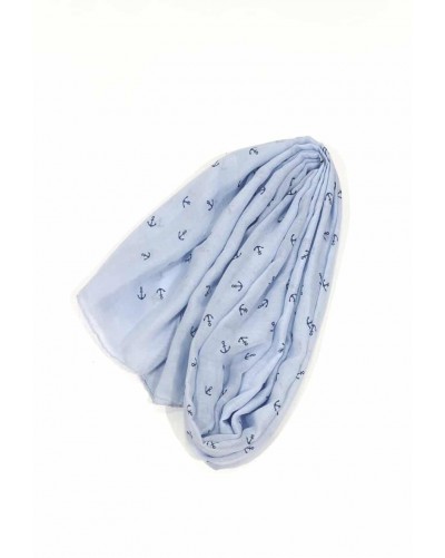 Foulard ancre bleu ciel
