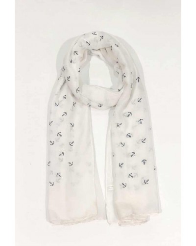 Foulard ancre blanc