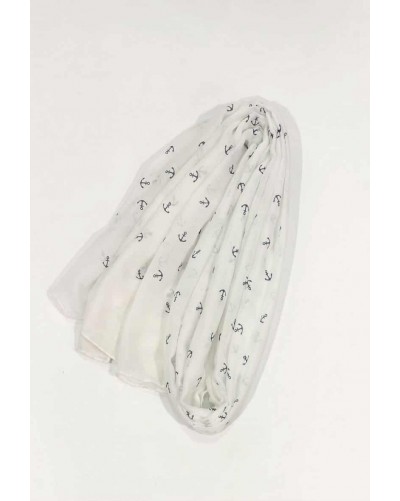 Foulard ancre blanc